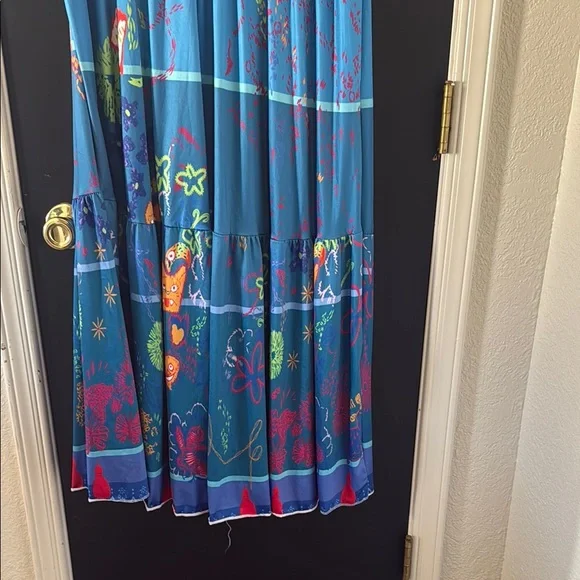 Adult encanto Maribel Floral Dress - White and Blue - Picture 3 of 8